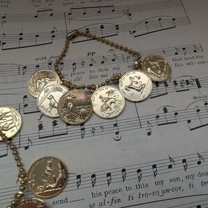 Zodiac Coin Charm Bracelet Pair